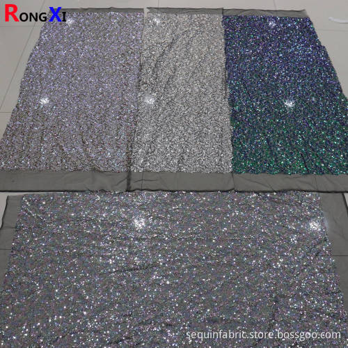 3mm&5mm mixed Brand New sublimation Bridal Sequin Fabric